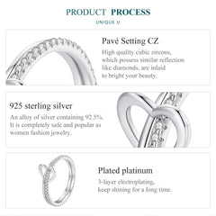 Sylvory 925 Sterling Silver Heartlock Duo Ring