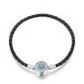 Sylvory 925 Sterling Silver Evil Eye Guardian Leather Charm Keeper Bracelet