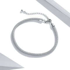 Sylvory 925 Sterling Silver Memory Rope Charm Keeper Bracelet