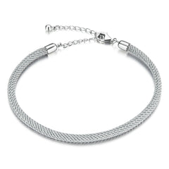 Sylvory 925 Sterling Silver Memory Rope Charm Keeper Bracelet