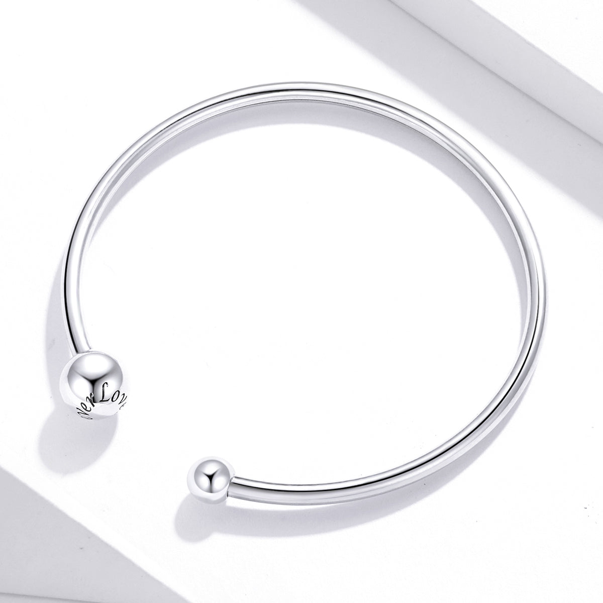 Sylvory 925 Sterling Silver Hollowed Connections Charm Keeper Bangle