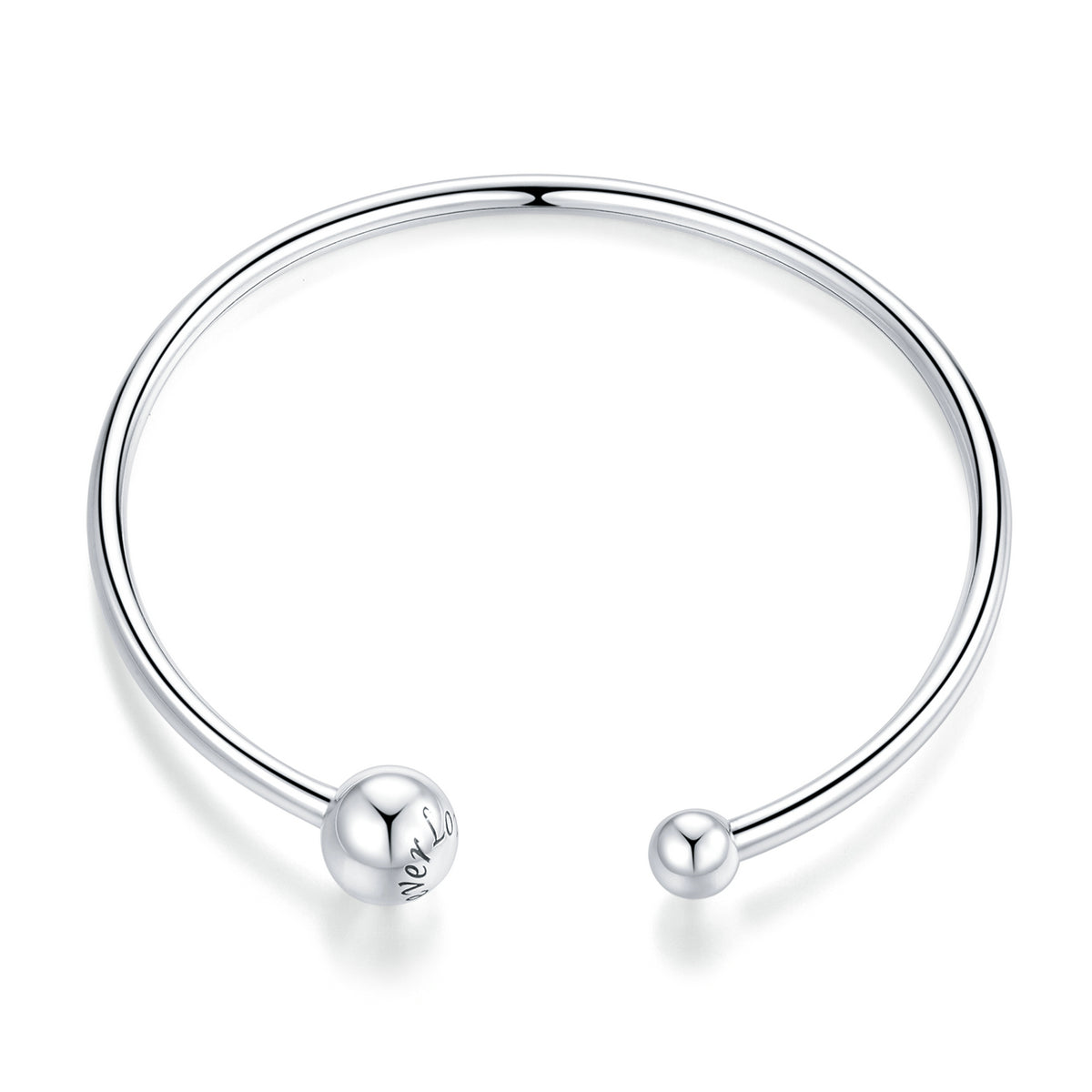 Sylvory 925 Sterling Silver Hollowed Connections Charm Keeper Bangle