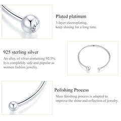 Sylvory 925 Sterling Silver Hollowed Connections Charm Keeper Bangle