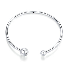 Sylvory 925 Sterling Silver Hollowed Connections Charm Keeper Bangle