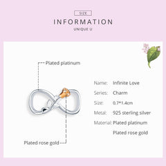 Sylvory 925 Sterling Silver Eternal Rose Infinity Charm