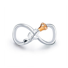 Sylvory 925 Sterling Silver Eternal Rose Infinity Charm