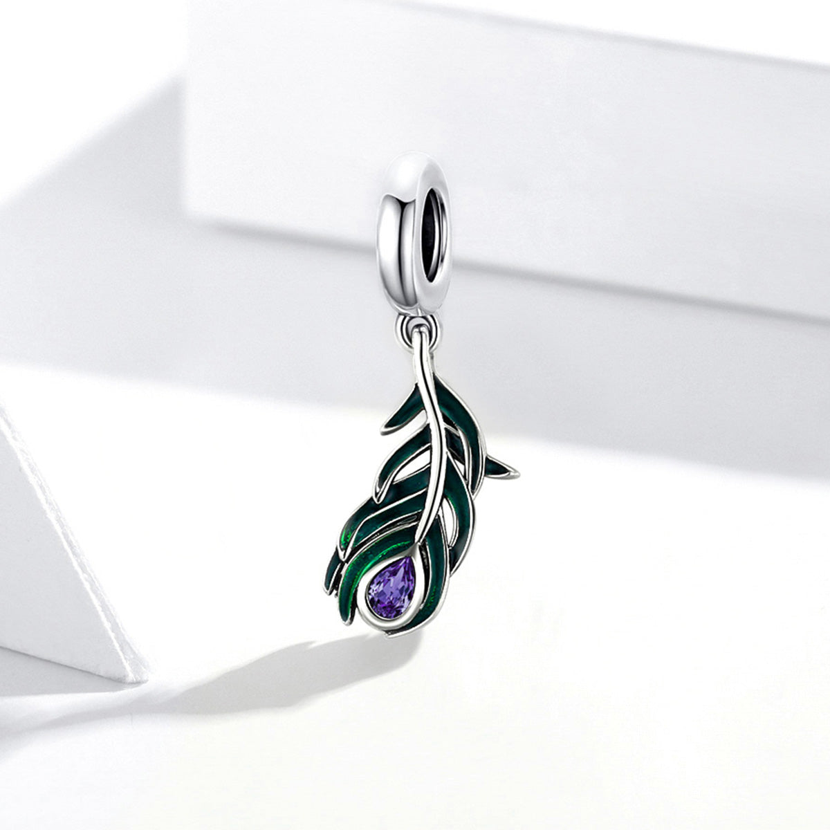 Sylvory 925 Sterling Silver Peacock's Pride Charm