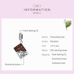 Sylvory 925 Sterling Silver Chocolate Bliss Charm