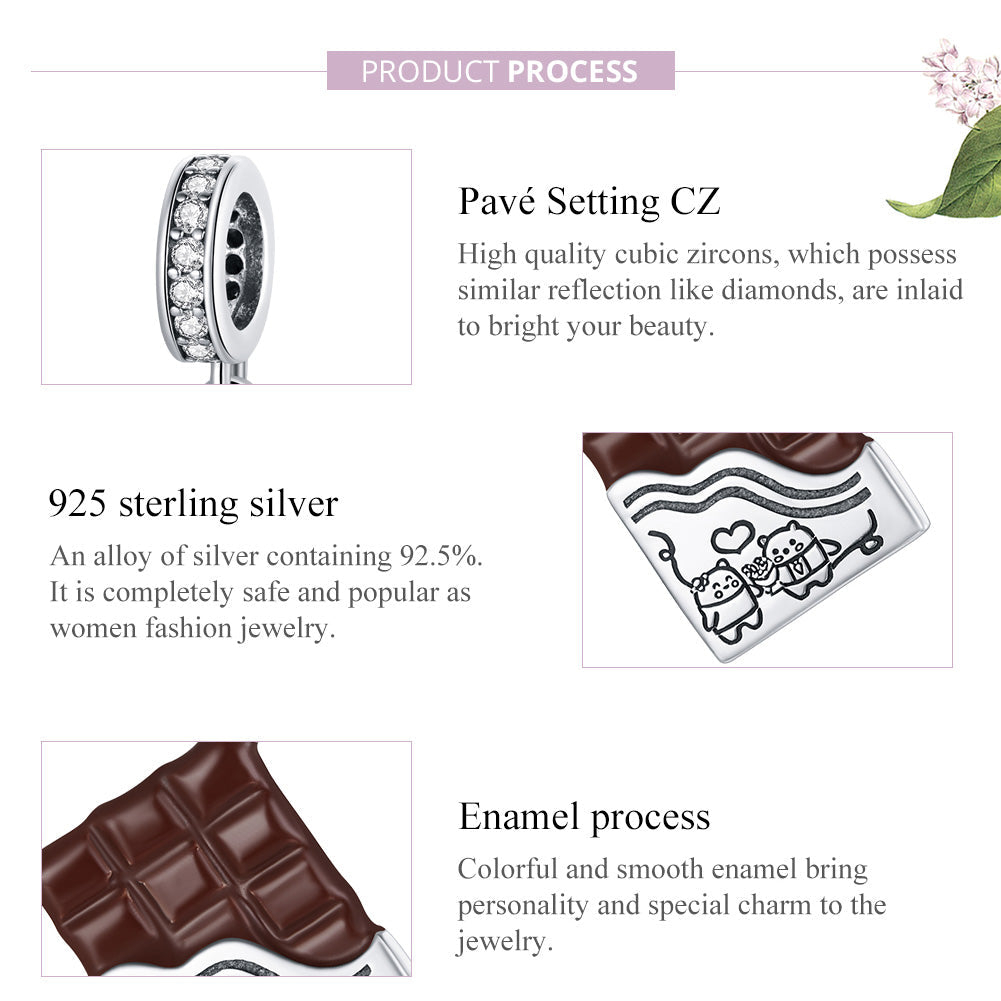 Sylvory 925 Sterling Silver Chocolate Bliss Charm