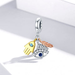 Sylvory 925 Sterling Silver Talisman Trio Charm