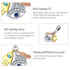 Sylvory 925 Sterling Silver Talisman Trio Charm