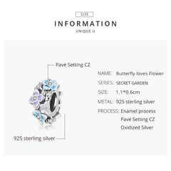 Sylvory 925 Sterling Silver Floral Fusion Spacer Charm