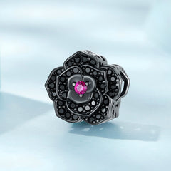 Sylvory 925 Sterling Silver Midnight Bloom Charm