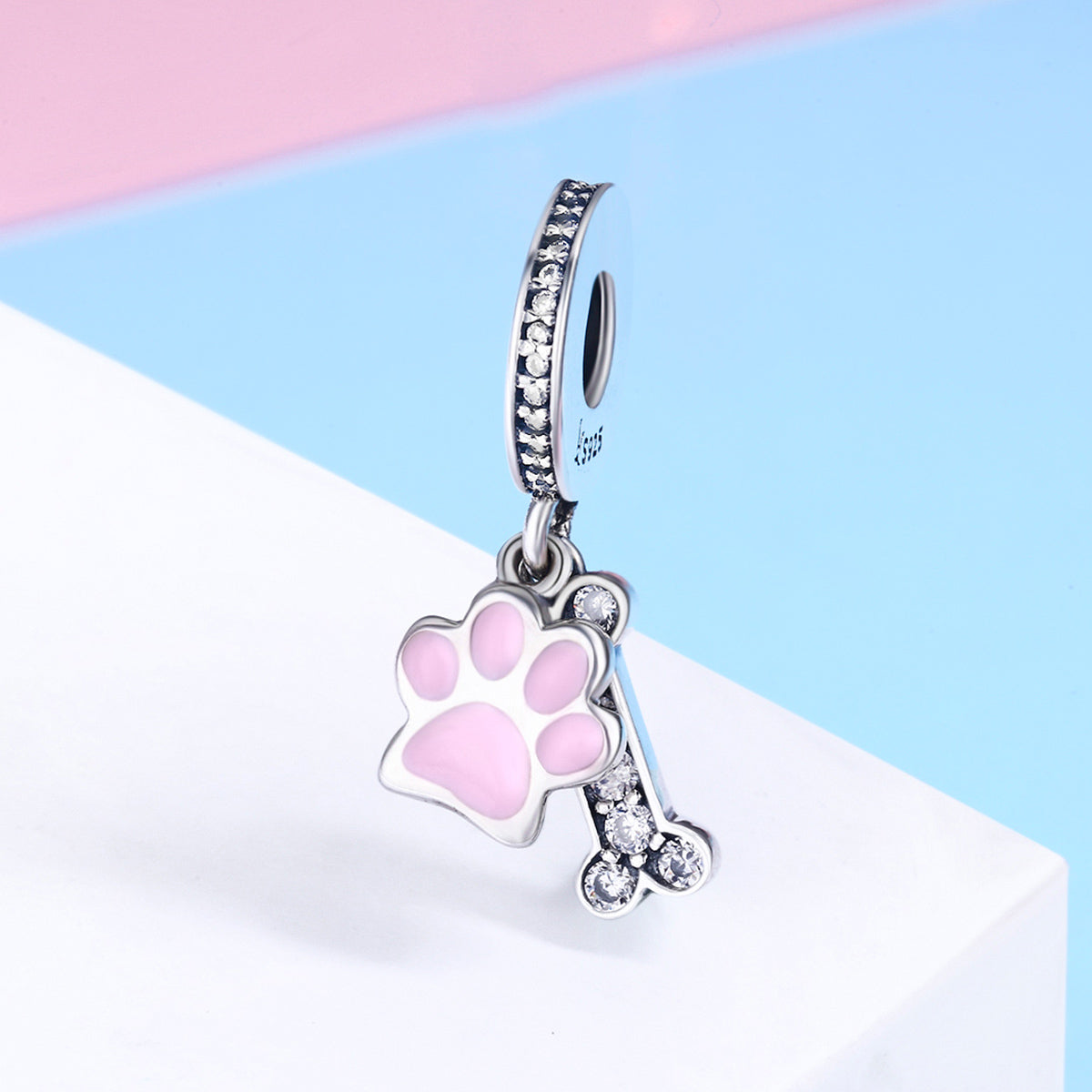 Sylvory 925 Sterling Silver Pawsome Bone Charm