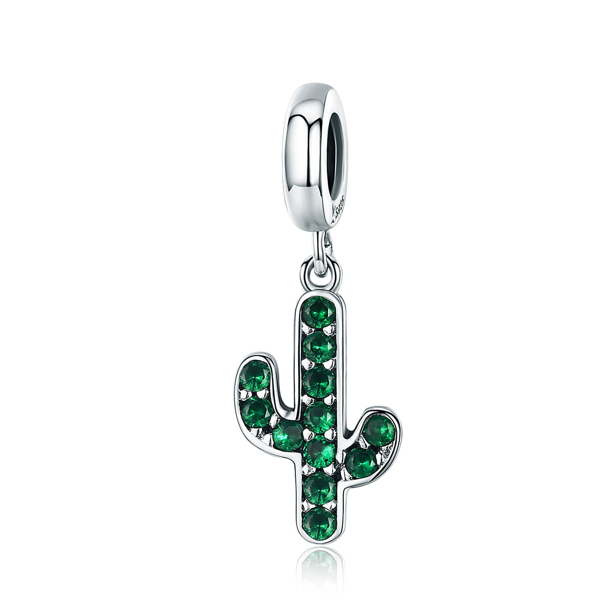 Sylvory 925 Sterling Silver Reversible Cactus Charm