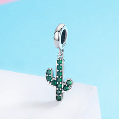 Sylvory 925 Sterling Silver Reversible Cactus Charm