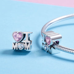 Sylvory 925 Sterling Silver Love for Mom Charm