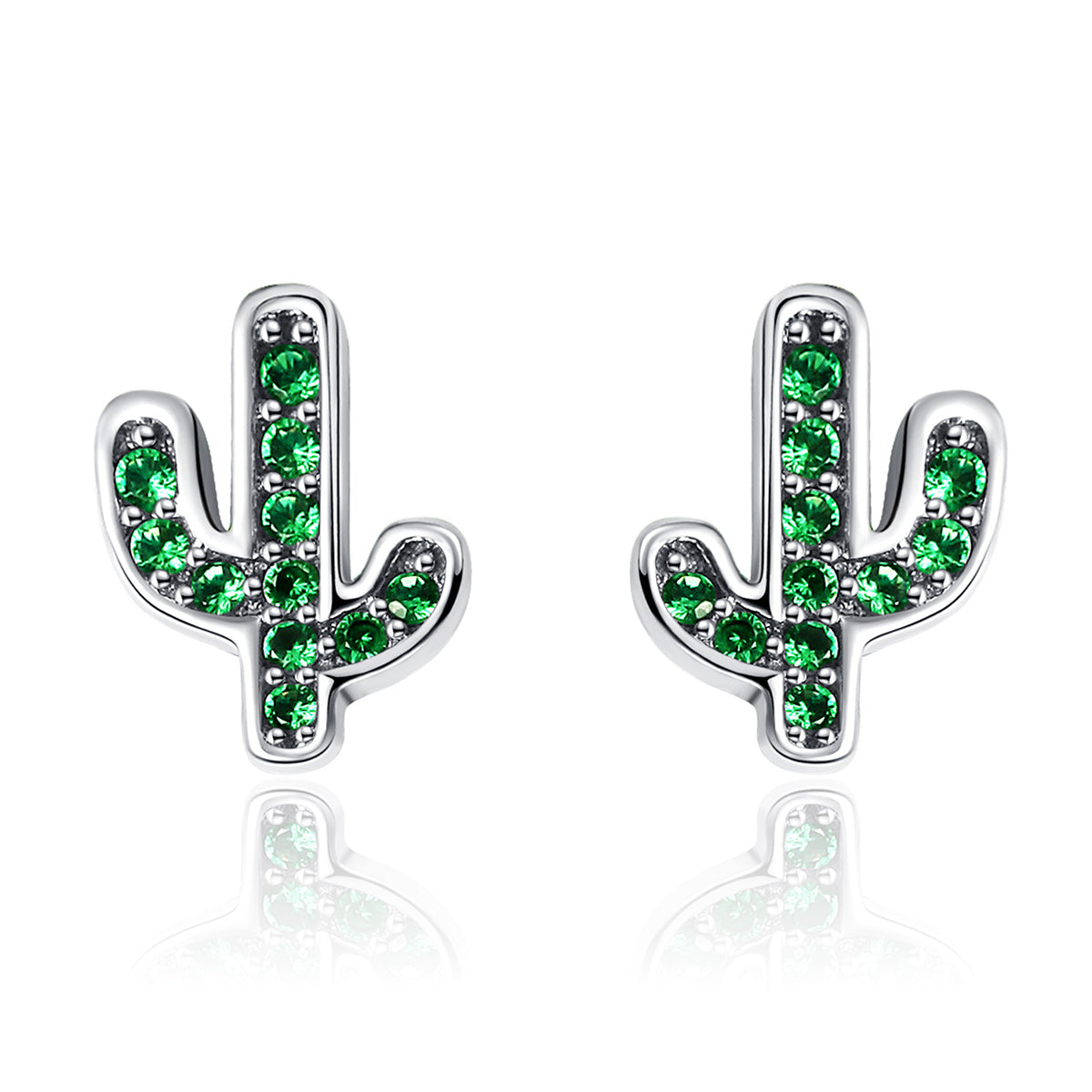 Sylvory 925 Sterling Silver Cactus Elegance Studs