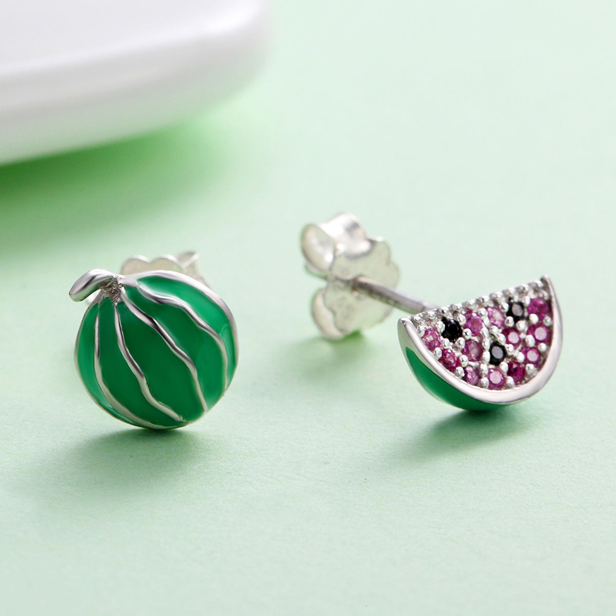 Sylvory 925 Sterling Silver Watermelon Whimsies Studs