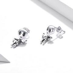 Sylvory 925 Sterling Silver Skeleswing Studs