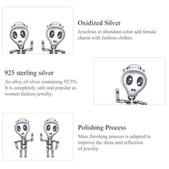 Sylvory 925 Sterling Silver Skeleswing Studs