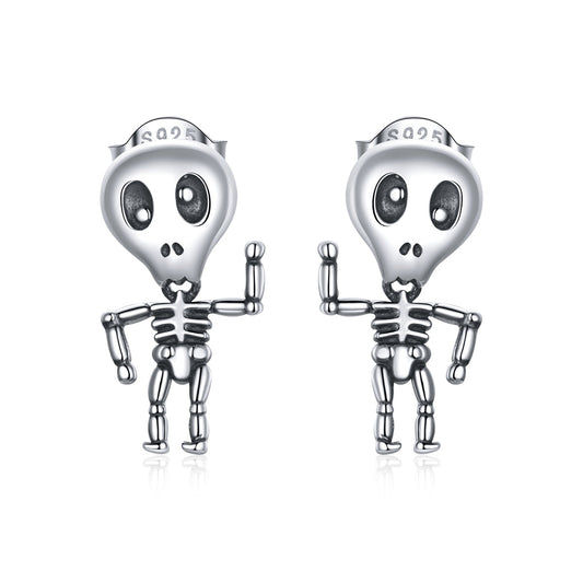 Sylvory 925 Sterling Silver Skeleswing Studs