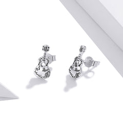 Sylvory 925 Sterling Silver Guitar Groove Studs