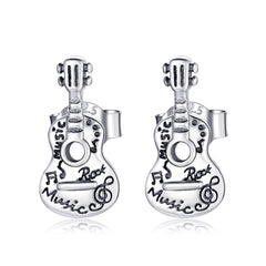 Sylvory 925 Sterling Silver Guitar Groove Studs