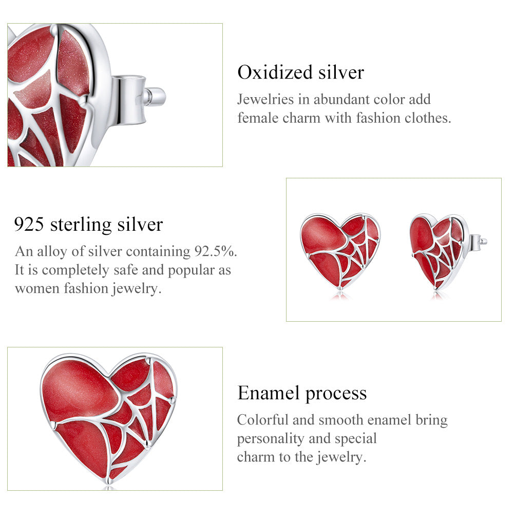 Sylvory 925 Sterling Silver Heartweb Treasures studs