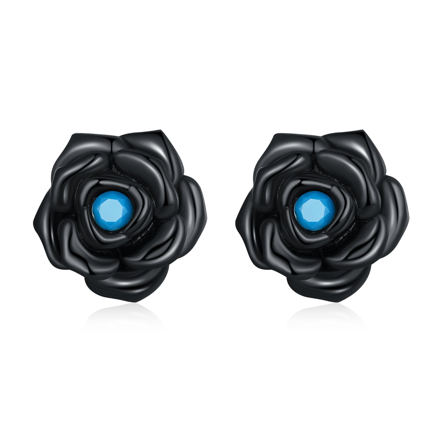 Sylvory 925 Sterling Silver Midnight Blossoms Studs