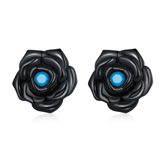 Sylvory 925 Sterling Silver Midnight Blossoms Studs