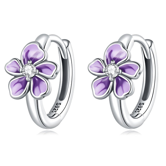 Sylvory 925 Sterling Silver Floral Whispers Hoops