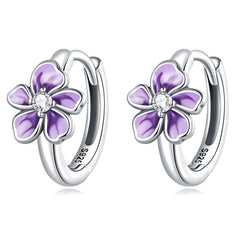 Sylvory 925 Sterling Silver Floral Whispers Hoops