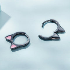 Sylvory 925 Sterling Silver Purrfectly Chic Hoops