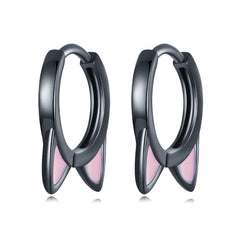 Sylvory 925 Sterling Silver Purrfectly Chic Hoops