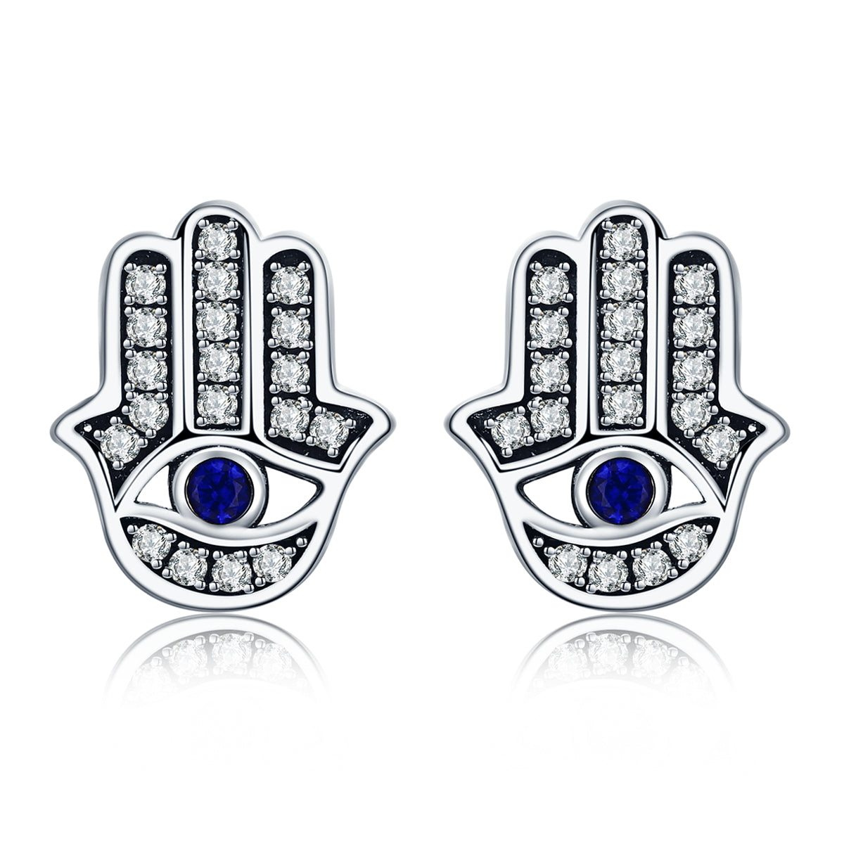 Sylvory 925 Sterling Silver Hamsa Harmony Studs