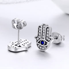 Sylvory 925 Sterling Silver Hamsa Harmony Studs