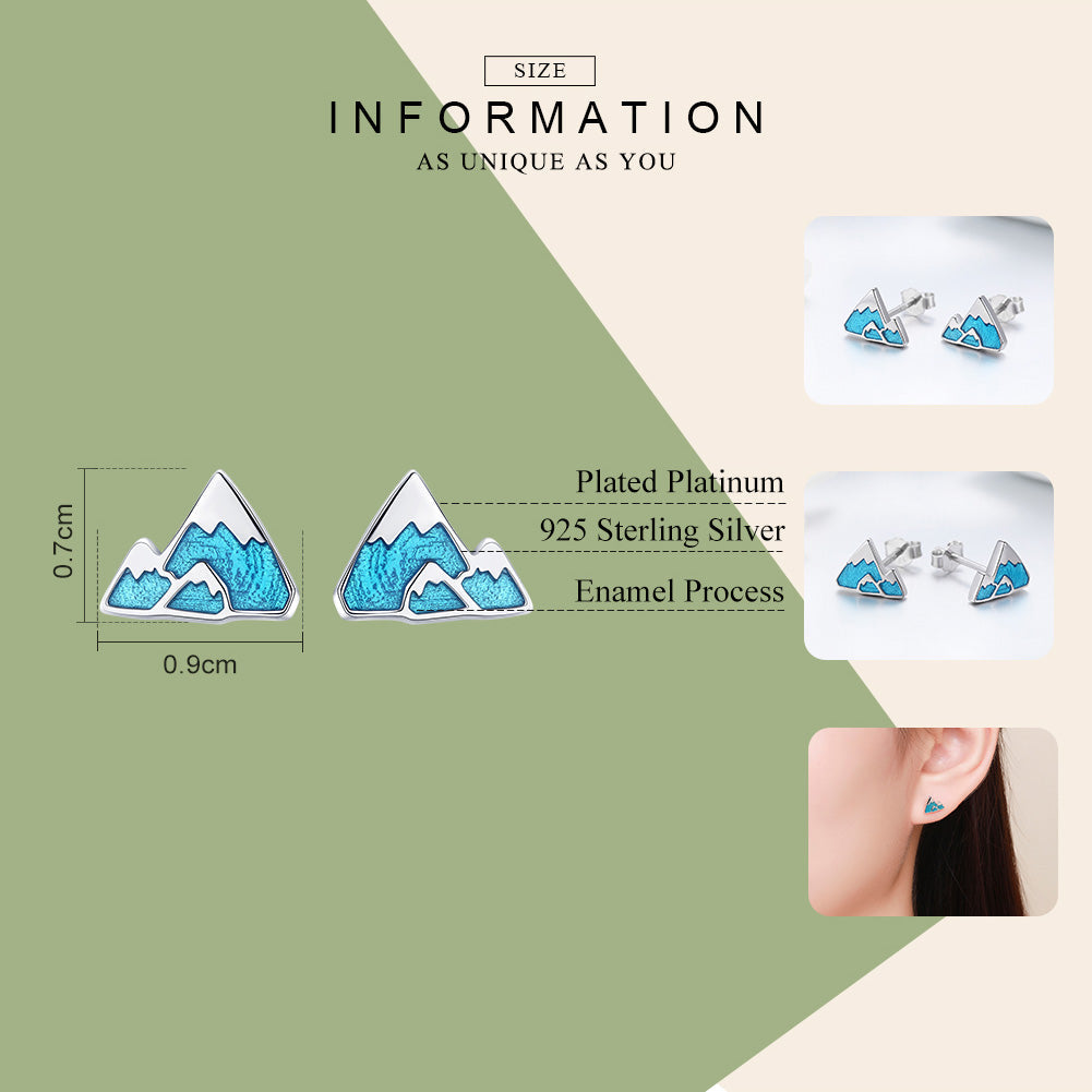 Sylvory 925 Sterling Silver Mountain Majesty Studs