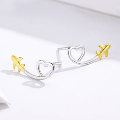 Sylvory 925 Sterling Silver Airborne Affection Studs