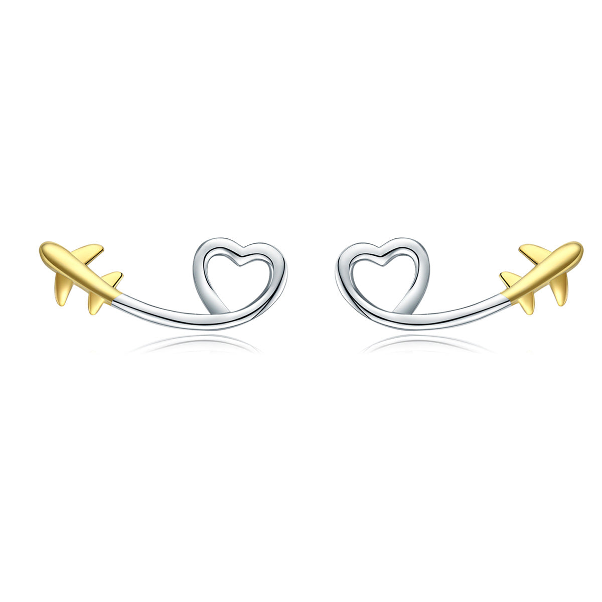 Sylvory 925 Sterling Silver Airborne Affection Studs