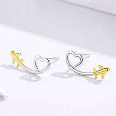 Sylvory 925 Sterling Silver Airborne Affection Studs