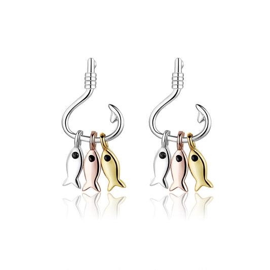 Sylvory 925 Sterling Silver Fisherman's Delight Studs