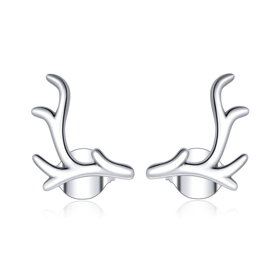 Sylvory 925 Sterling Silver Majestic Antlers Studs