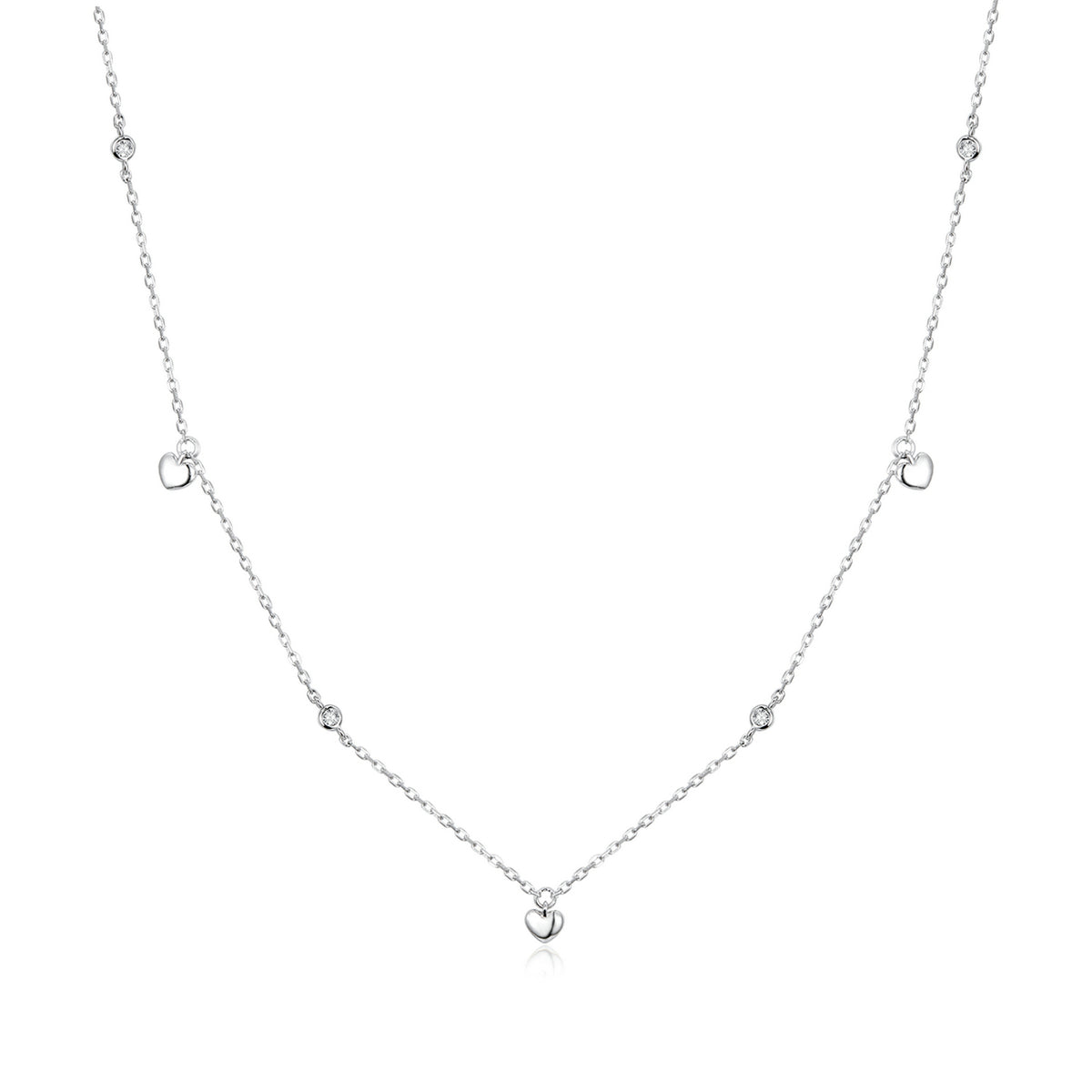 Sylvory 925 Sterling Silver Heart Cascade Necklace