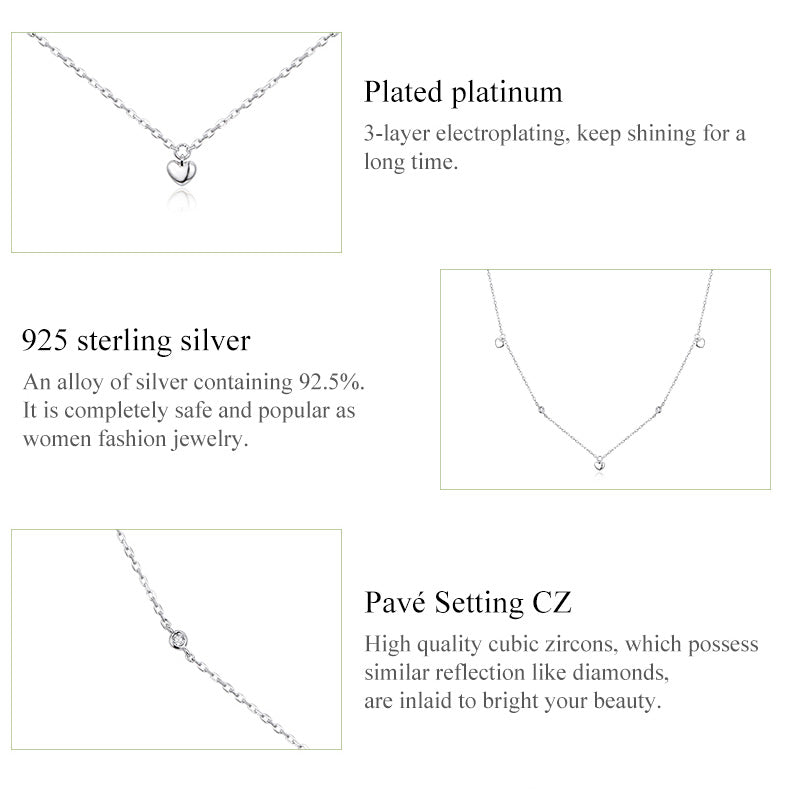 Sylvory 925 Sterling Silver Heart Cascade Necklace