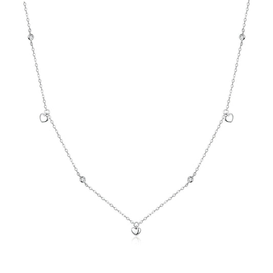 Sylvory 925 Sterling Silver Heart Cascade Necklace