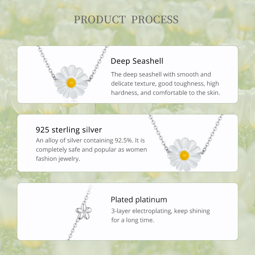 Sylvory 925 Sterling Silver Flower Meadow Necklace