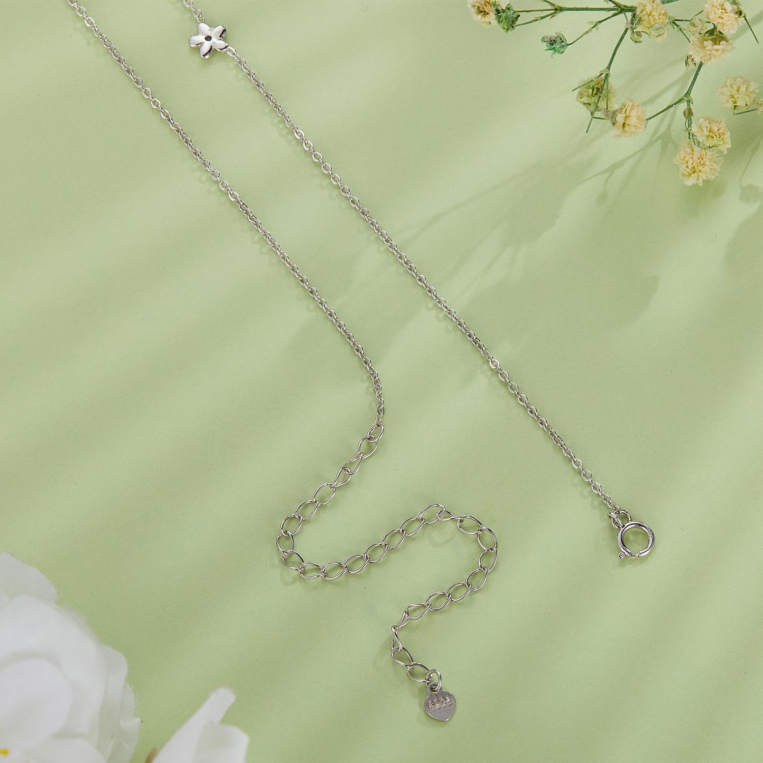 Sylvory 925 Sterling Silver Flower Meadow Necklace