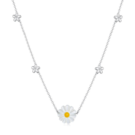 Sylvory 925 Sterling Silver Flower Meadow Necklace