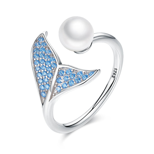 Sylvory 925 Sterling Silver Mermaid's Tear Ring